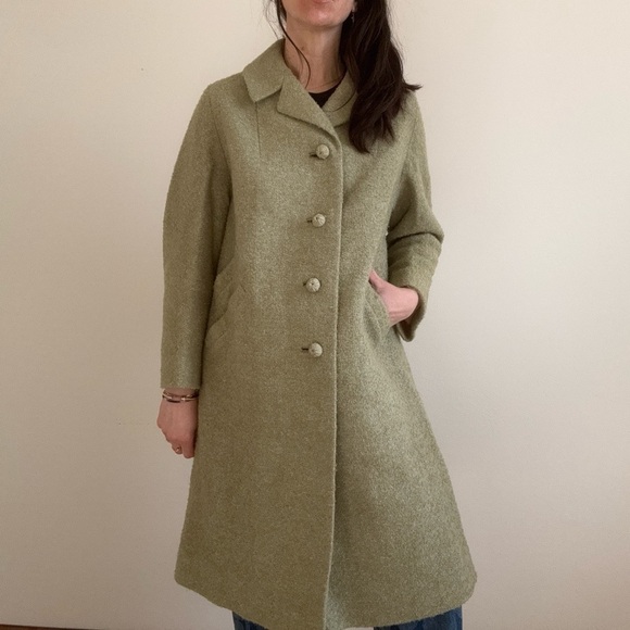 Vintage 1960s Mint Sage Green Coat - Picture 1 of 16